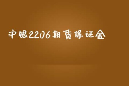 沪银2206期货保证金